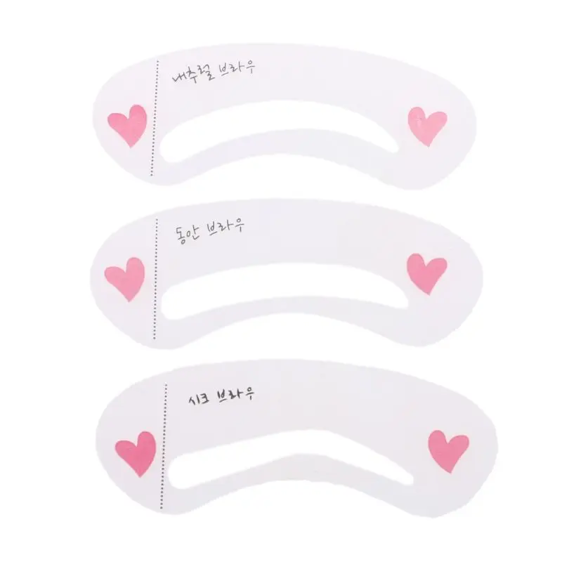 

3Pcs/Set Makeup Plastic Eyebrow Drawing Guide Cards Reusable Automatic Brow Stencils Template Grooming Shaping DIY Cosmetic