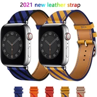 the new genuine cow leather watch band strap for apple watch 6 se 5 4 42mm 38mm 44mm 40mm watchband for iwatch 6 5 4 3 watchband