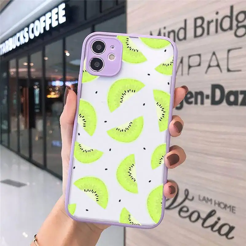 

Fruit Kiwi summer food Phone Case matte transparent For iphone 7 8 11 12 plus mini x xs xr pro max cover