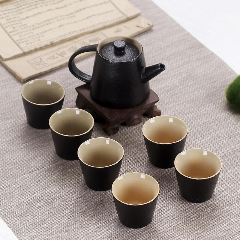 

Ceramics Tea Caddies Set Teapot Kitchen Holder Tea Caddy Office Gift Portable 7 Piece Set Tetera Turca Home Decoration BE50TT