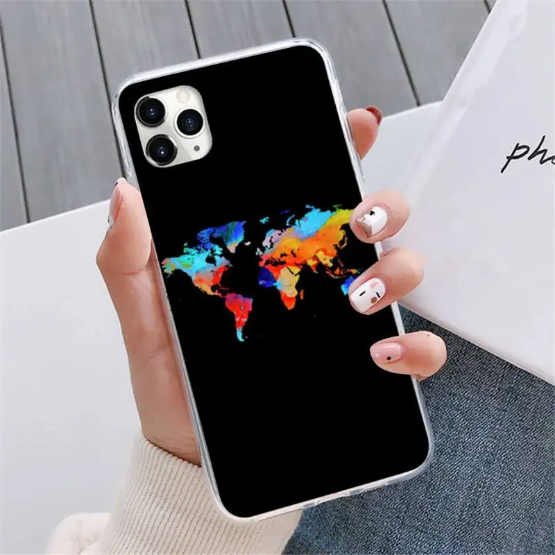 

World Map Travel Phone Case For iphone 12 5 5s 5c se 6 6s 7 8 plus x xs xr 11 pro max mini
