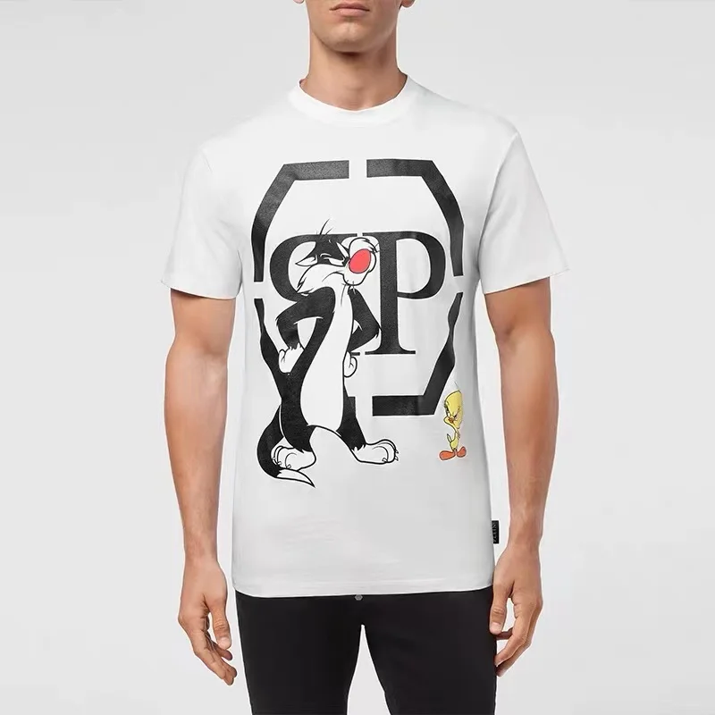 

Итальянская брендовая футболка, модная мужская футболка с круглым вырезом и коротким рукавом, роскошная мужская футболка, мужские топы, Муж...