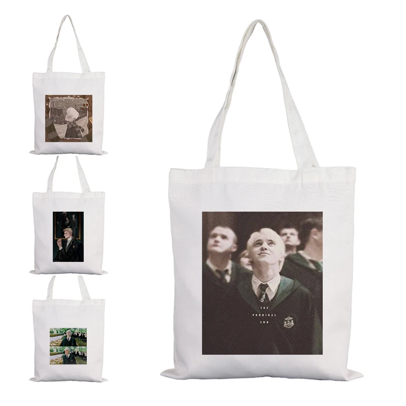 

Draco Malfoy Women's Bag Shopping Bags for Groceries Beach Large Designer Handbags Canvas Tote Purses and Shopper Reusable 2021