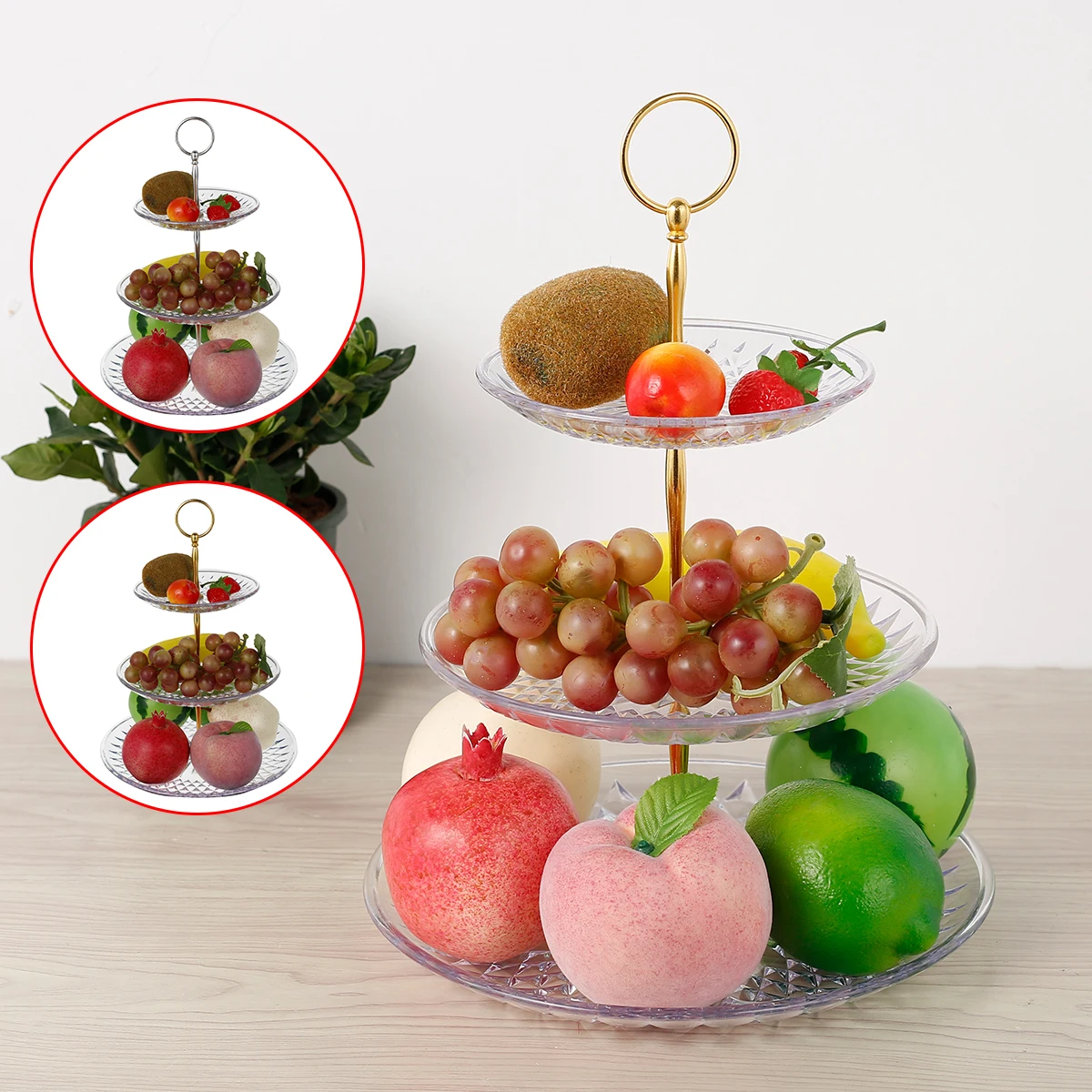 

Cake Display Stand 3 Tiers Detachable Cake Stand Round Plastic Cake Display Holder Reusable Cupcake Stand Fruit Dessert