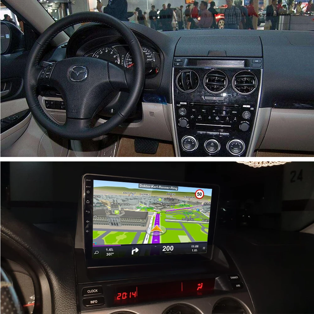 Фото SINOSMART GPS навигационный плеер радио для Mazda 6 2002-2008 поддержка BOSE Soundsport Free Audio 8 Core DSP 48 EQ IPS/QLED экран №2