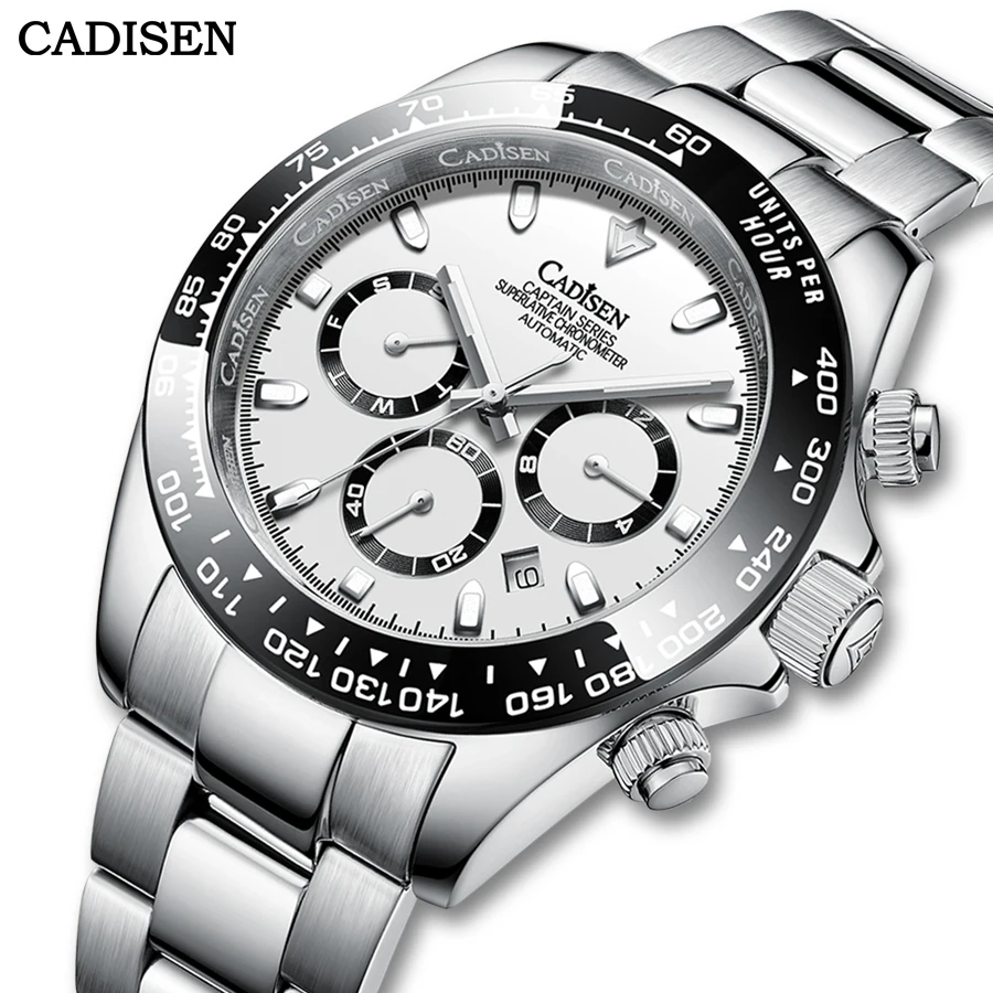 

CADISEN New Men Mechanical Watch Top Brand Luxury Ceramic Bezel Day Date 100m Waterproof Sapphire Automatic Watch Men Wristwatch