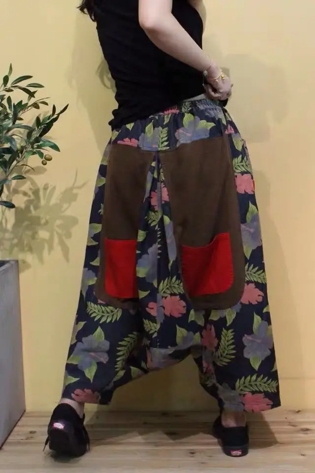 Женские шаровары свободные джинсы в стиле хип хоп большие размеры|Брюки| |