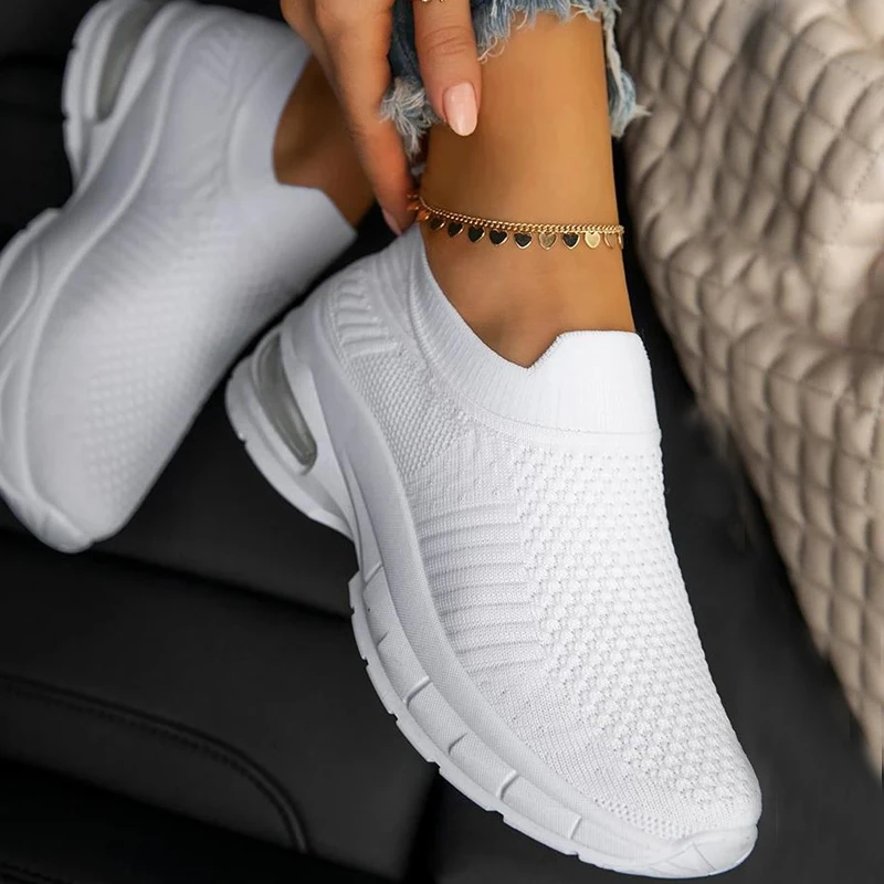 Женские кроссовки Вулканизированная подошва дышащие сетчатые Нескользящие