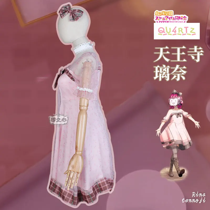 Женский костюм для косплея розовое платье с рисунком из аниме Lovelive School Idol Project Sing