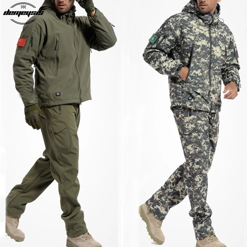 Softshell тактические костюмы для мужчин походная одежда военная охотничья