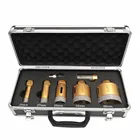 SHDIATOOL 7 шт.кор. диаметр 2027355568 мм вакуумные паяные алмазные сверла коронки для сухого сверления мраморная кольцевая пила плиткорез