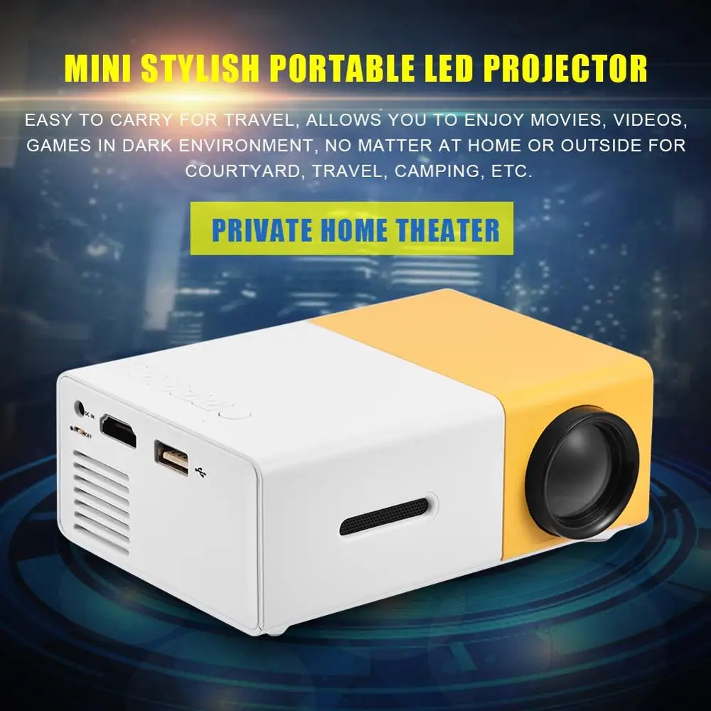 LED Video Projector mini projector Support 1080P Portable sound system for PC Laptop iPhone Andriod phone home theaters EU Plug |