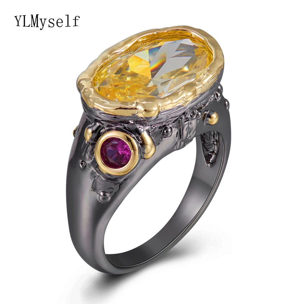 Блестящее овальное Золотое кольцо с фианитом модные ювелирные украшения женское