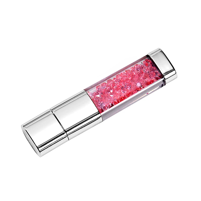 JASTER, флеш-накопитель с кристаллами и бриллиантами, usb 2,0, 32 ГБ, 16 ГБ, 8 ГБ, 4 ГБ, 64 ГБ, чехол для флеш-накопителя, прекрасный подарок для любимой девушки - Цвет: Pink