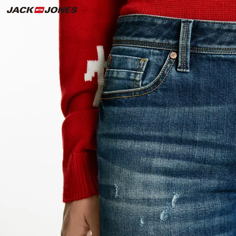 JackJones зимние мужские хлопковые классные потертые повседневные джинсы мужская одежда 218432512