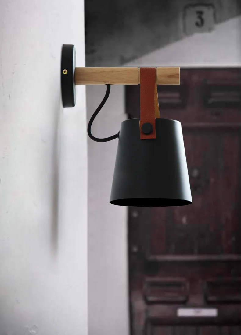 Lustra lampa деревянные настенные лампы современный настенный светильник Железный