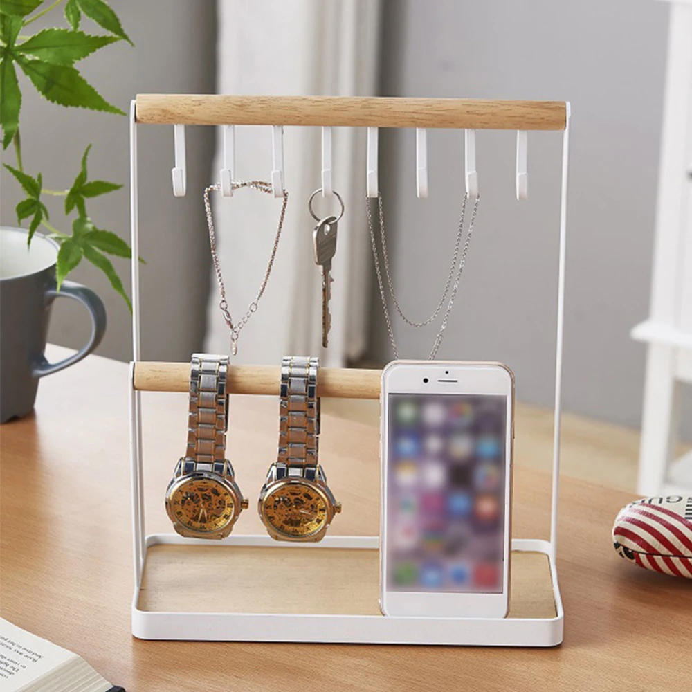 

Japanese-Style Jewelry Collection Rack Wooden Base Earring Holder Jewelry Collection Holder Bottom Stability Expandability