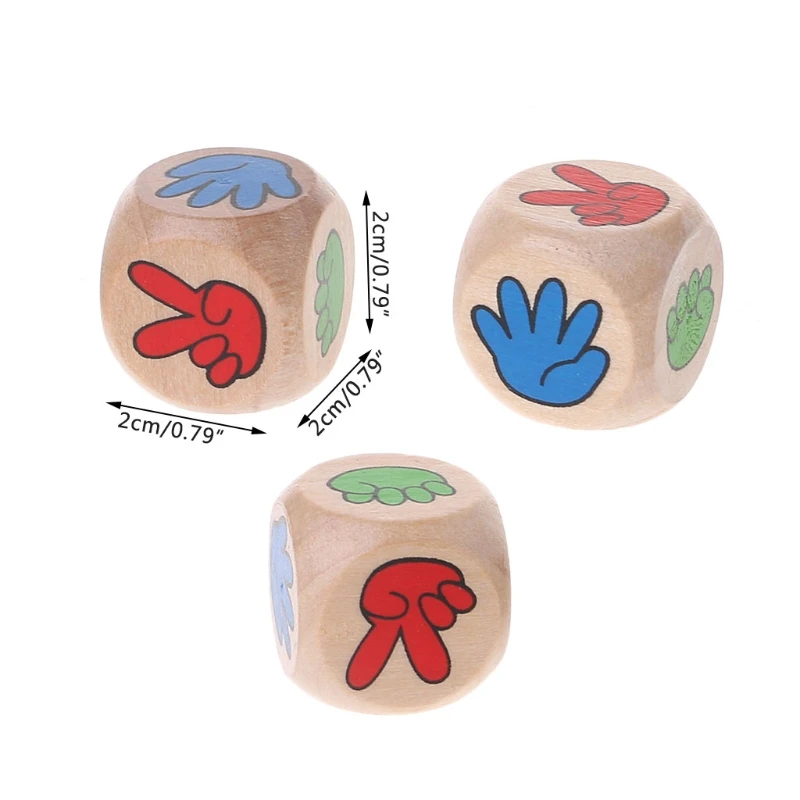 

5pcs Drinking Game Rock Paper Scissors Finger-Guessing 20mm Wood Dice Bar Toys