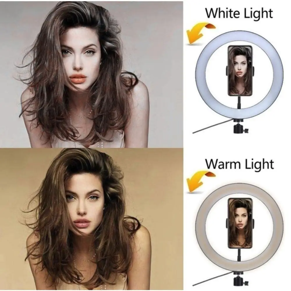 Лампа для видеосъемки холодный теплый бесступенчатый W/кольцо штатива