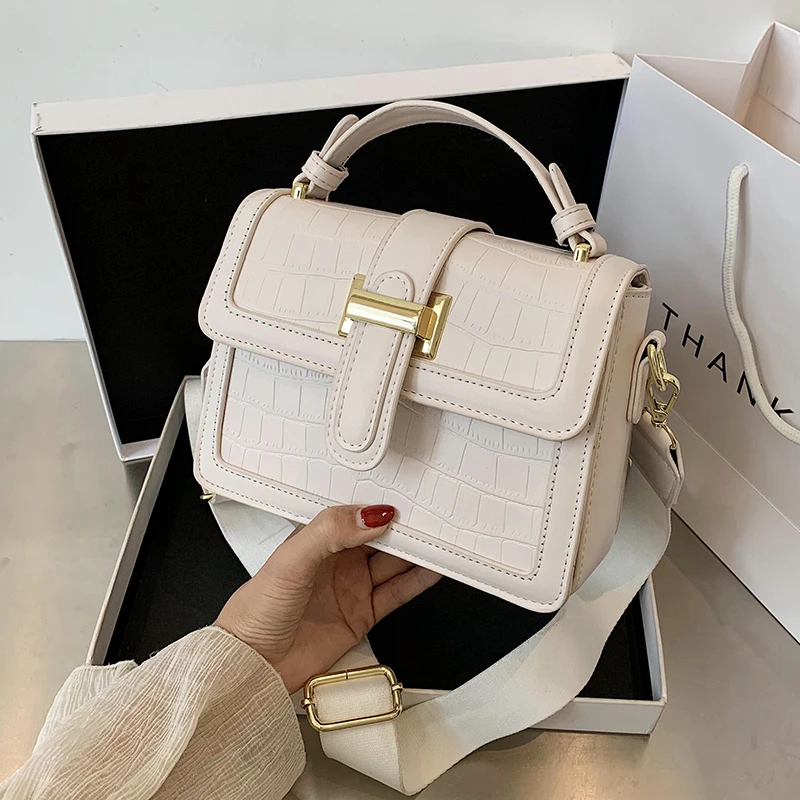 

Crocodile Pattern Tote Bag 2021 Fashion New High Quality PU Leather Women's Designer Handbag Lady Travel Shoulder Messenger Bag