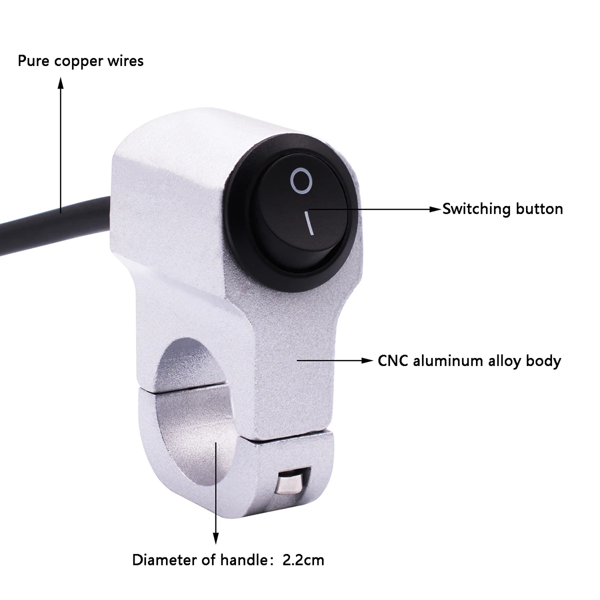 120 Вт мотоцикл 10 А 2 см крепление на руль вспомогательная лампа Кнопка фары с