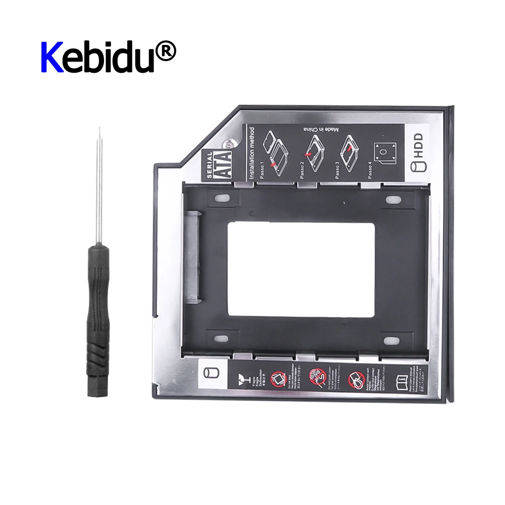 2017 Новый алюминиевый пластик для ноутбука DVD/CD ROM Универсальный 2nd HDD Caddy 9 5 мм SATA 3 0 2