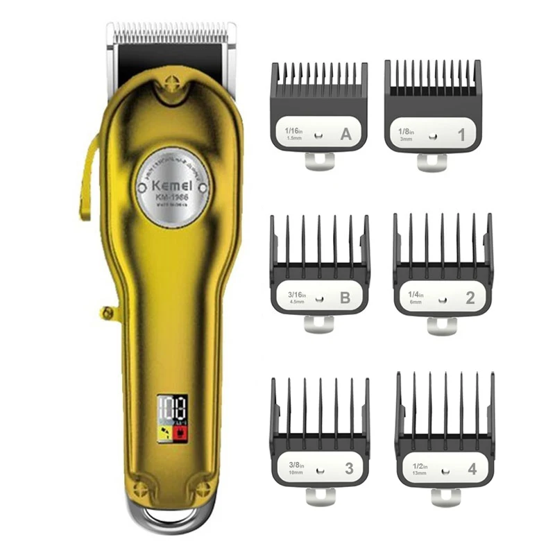 

Kemei professional clipper all-metal rechargeable hair trimmer for barber men electric beard shaver hair cutting machine