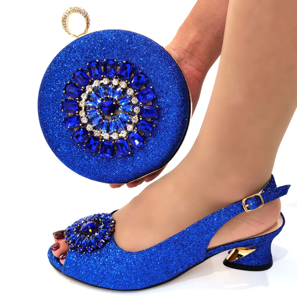 Doershow красивые синие итальянские туфли с подходящими сумками комплект женской