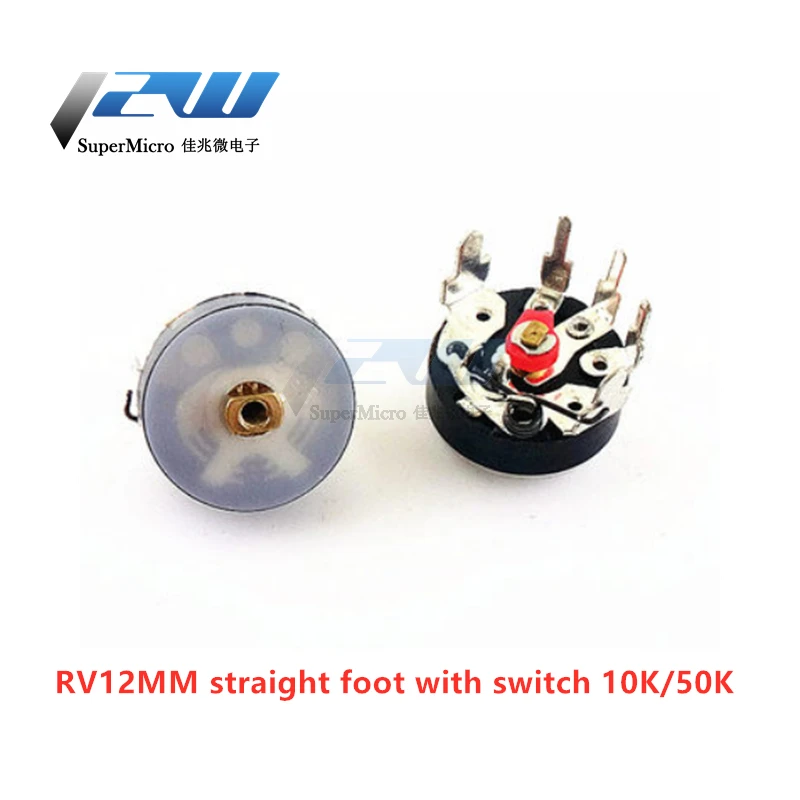 Радиопотенциометр RV12MM B503 B103 B10K B50K с переключателем 10 шт./лот | Обустройство дома