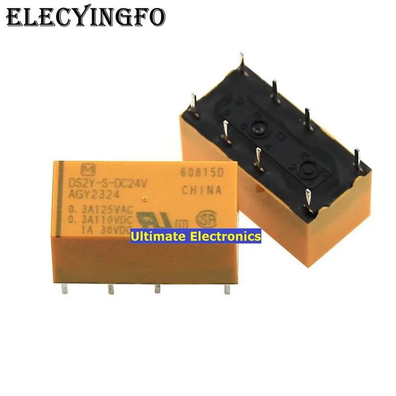 

5pcs DS2Y-S-DC24V AGY2324 8-pin 1A 24VDC two open two closed signal relay