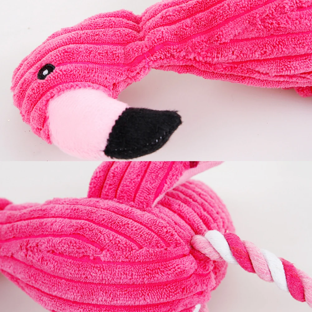 

Flamingo Stuffed Animal Furry Soft Plush Toy Dog Toys Red Stuffed Screaming Soft Flamingo Dogs Sound Puppy Plush Squeak