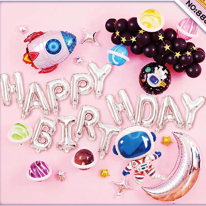 

Happy Birthday Balloon Girl Boys' Scene Layout Background Wall Party Party Prone Body Children's Age Theme DecorAtions 033