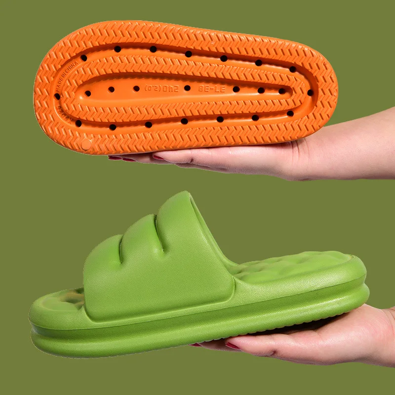 

Leaking Home Thick Sole Slippers Women Man Bathroom Slides Anti-slip Indoor Soft Sole Slippers Bath Sandal For Pregnant Woman