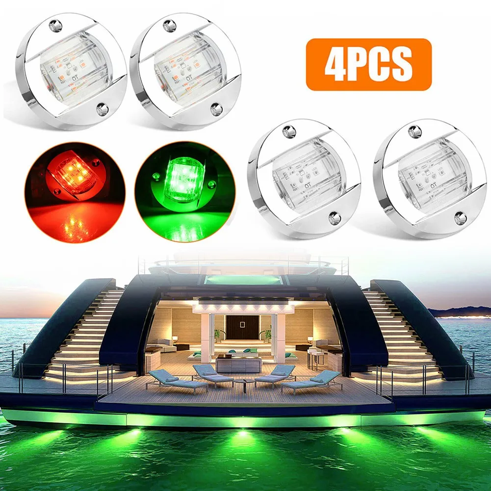 

12V DC Boat LED Light 6 Led Bow Boat Lights Navigation Pontoon 12V 4PCS