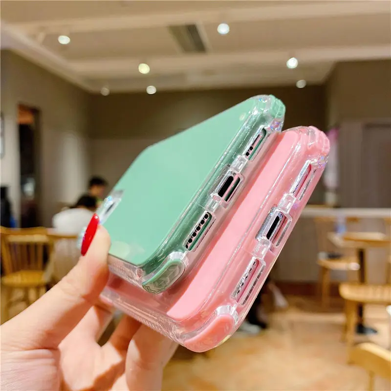 

Candy Color Shockproof Bumper Phone Case For iPhone 12 12Pro Max 11Pro Solid Color Soft Back Cover For iPhone 11 11Pro Max XR X