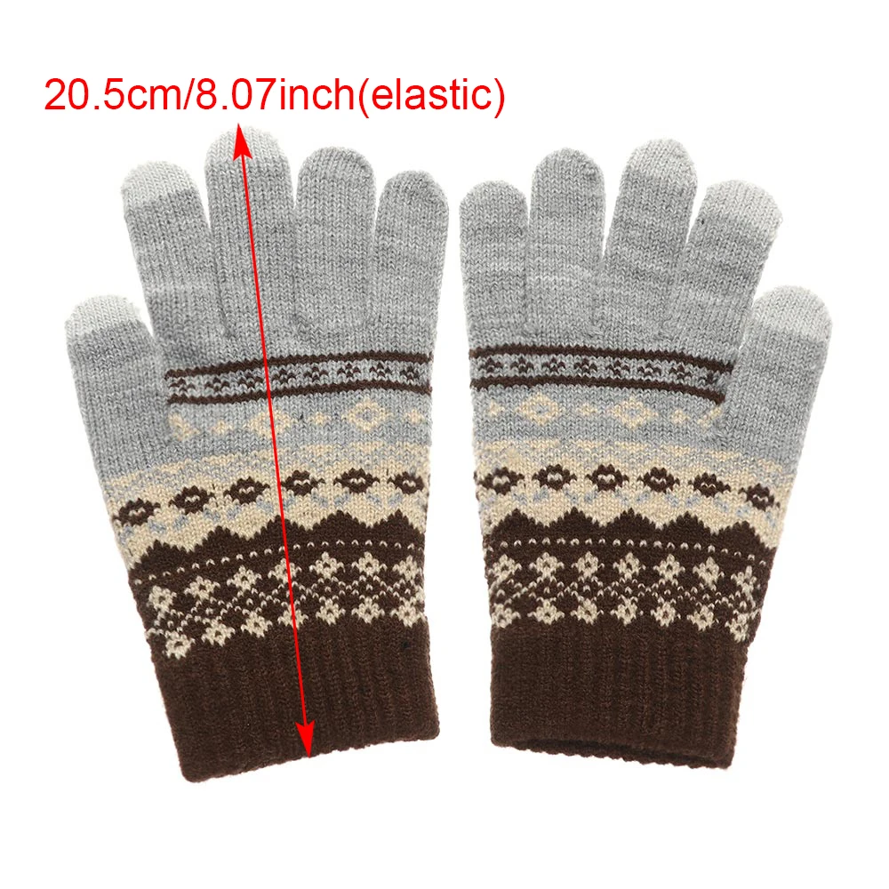 

Winter Women Men Knitted Elastic Warm Full Finger Gloves Female Touch Screen Mittens Outdoor Skiing Riding Thick Gloves