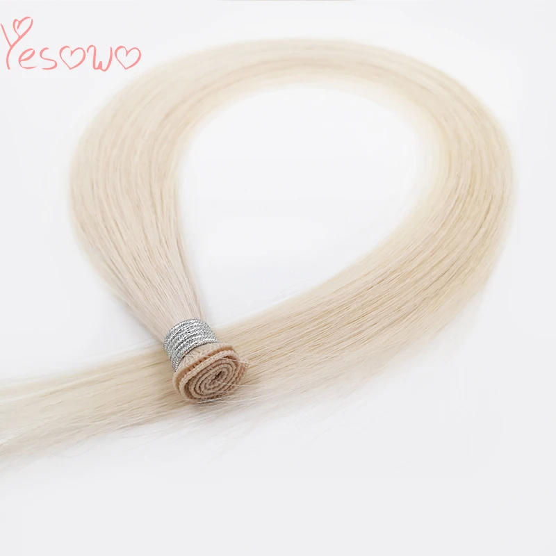 Yesowo прямые 17 г/шт. чистая платина блондинка 100% настоящие человеческие Волосы remy