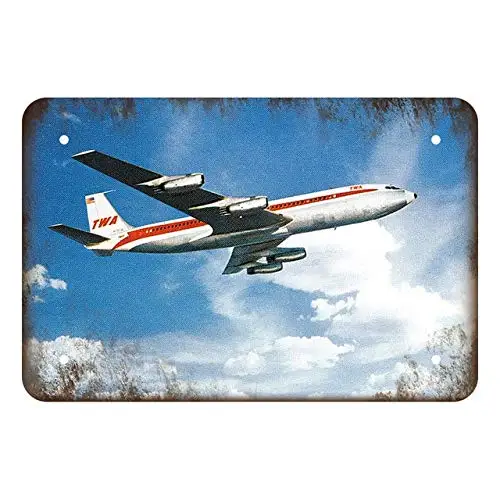 

nobrand Airplane Metal Tin Signs Wall Decor Retro Vintage Aircraft Sign House Cafe Snack Shop Bar Pub 8x12 Inch Wall Decor Sign