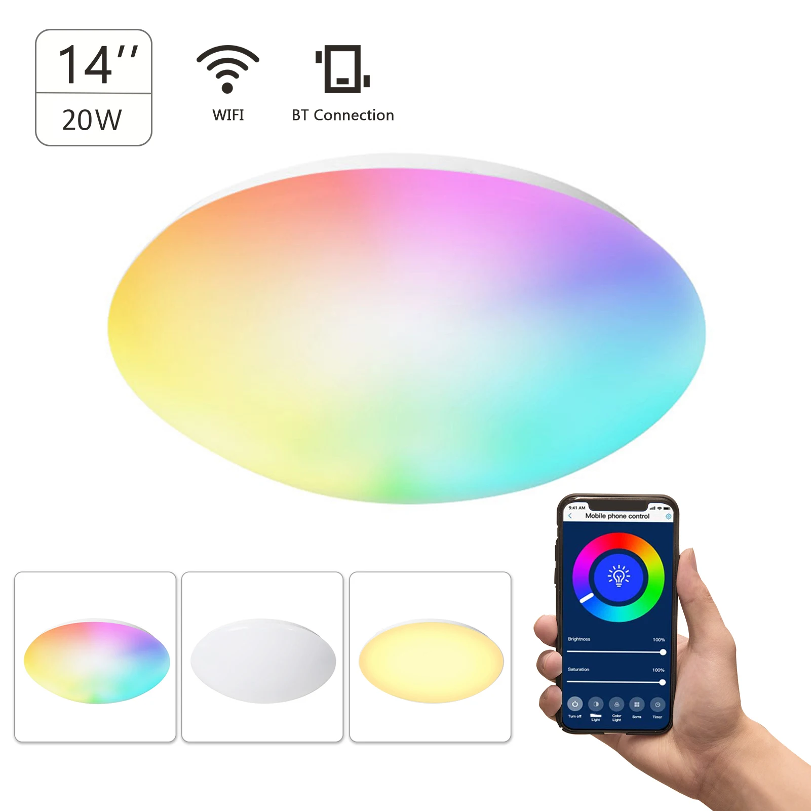 

Лампа для спальни с Wi-Fi и RGB-подсветкой