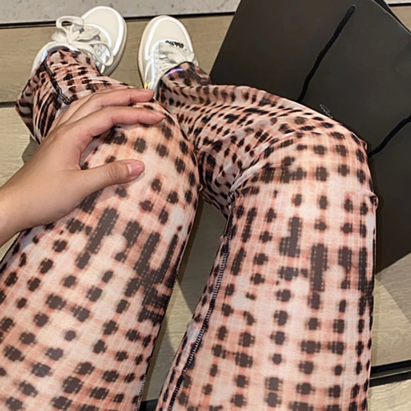 Европейские американские звезды Y2K розовые Сетчатые эластичные ягодицы