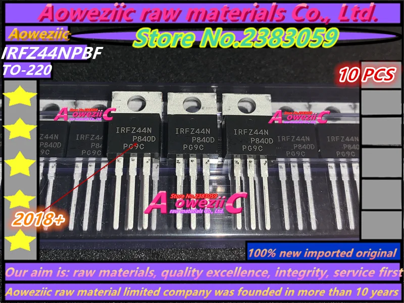 Aoweziic+ 10 шт. новые импортные оригинальные IRFZ44NPBF IRFZ44N IRFZ44 TO-220 полевой эффект МОП-транзисторы MOSFT 55 в 41A