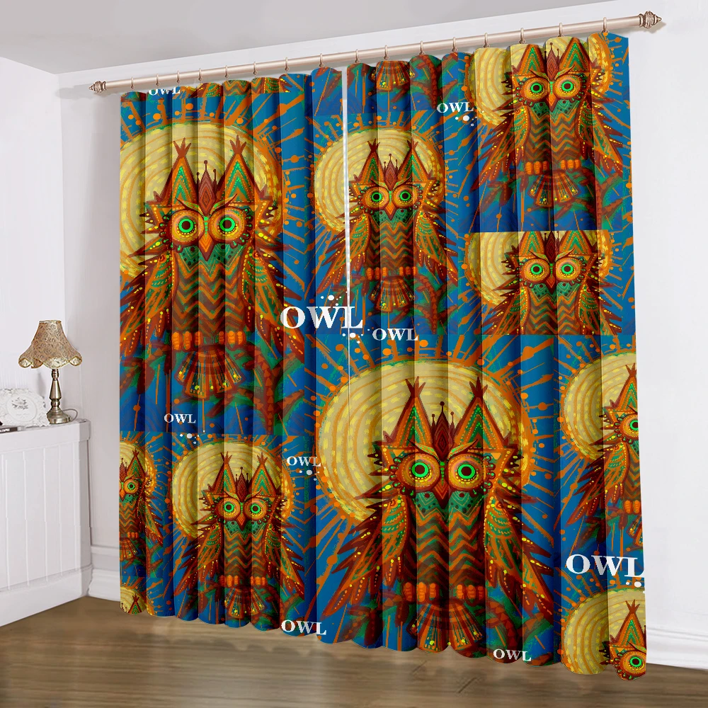 

Owl Bathroom Curtains Cartoon Dark Curtains Home Textile Curtain Blinds Living Room Decor Curtian With Hooks Window Curtain