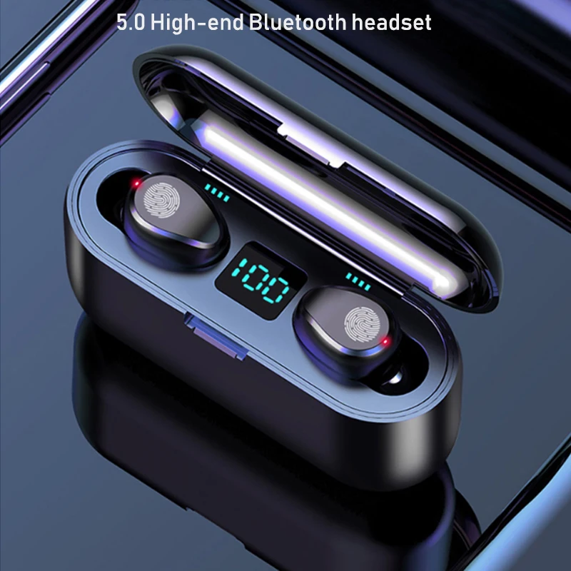 

PY 5.0 Bluetooth business headset wireless headset 1200mah LED power display touch control wireless headset gaming earbuds F9