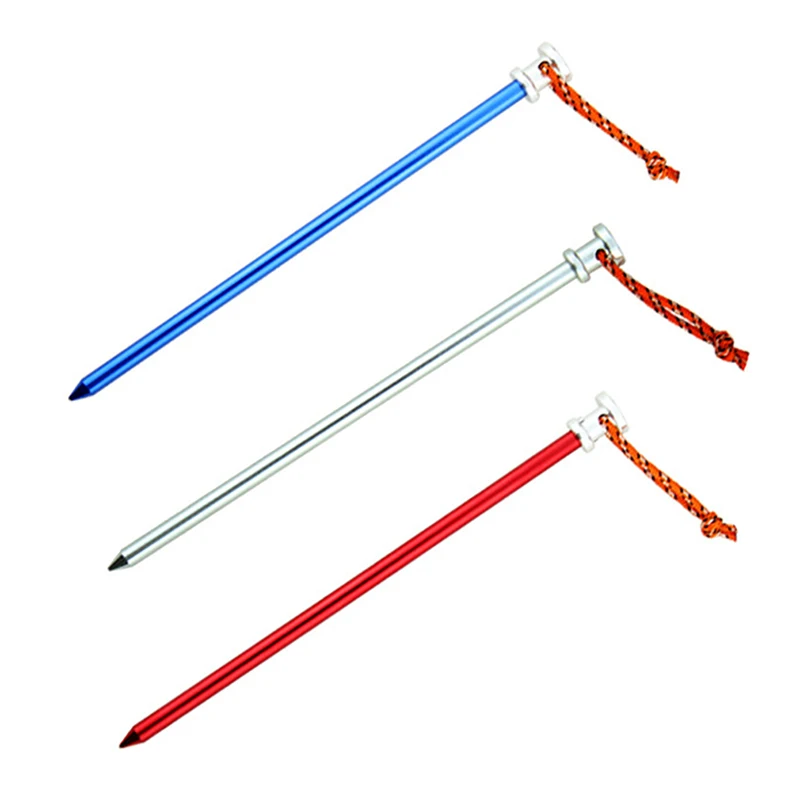 

Tent Peg Nail Aluminium Alloy Stake With Rope Camping Equipment Outdoor Traveling Tent Building Beach Tent Pegs Bail