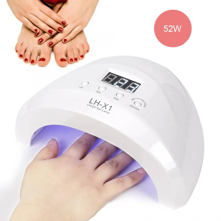 52 вт профессиональная лампа для маникюра Гель лак ногтей быстрая сушилка