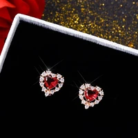 fine jewelry romantic heart stud earrings japanese korean style s92 5 unusual earrings womens statement valentines day gifts