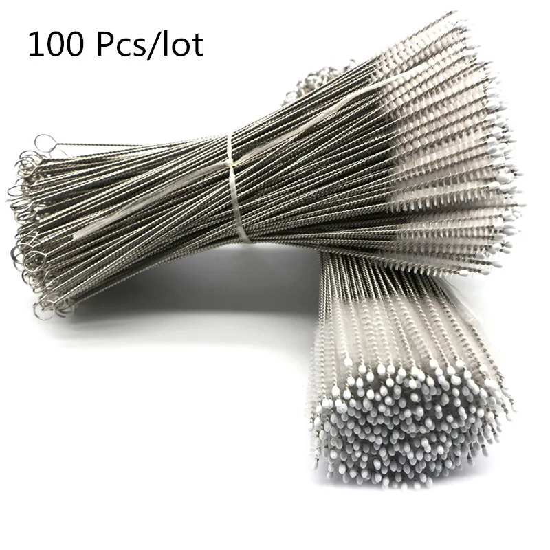 

Batch straw brush 100Pcs/Set Reusable Metal brushes Wholesale Stainless Steel Eco-friendly Clean brush 175mm for 6mm diameter