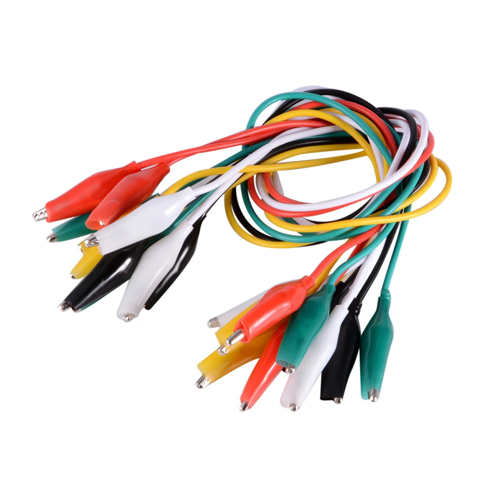 

10pcs/lot Color Jumper Wire Alligator Clips Clip Double-ended DIY Test Leads Alligator 50CM width 2.5mm Probe Meter Boot kit