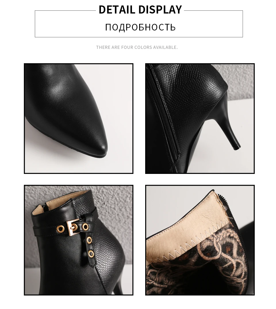 ENMAYLA/ г. Высокие сапоги до бедра классические женские ботильоны без шнуровки из PU искусственной кожи, зимние однотонные женские ботинки с острым носком и коротким плюшем размеры 34-43