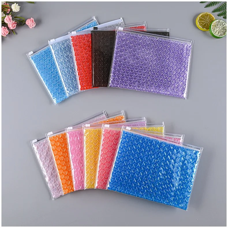 10 шт. утолщенный конверт с замком-молнией пузырьками в форме сердца конверты